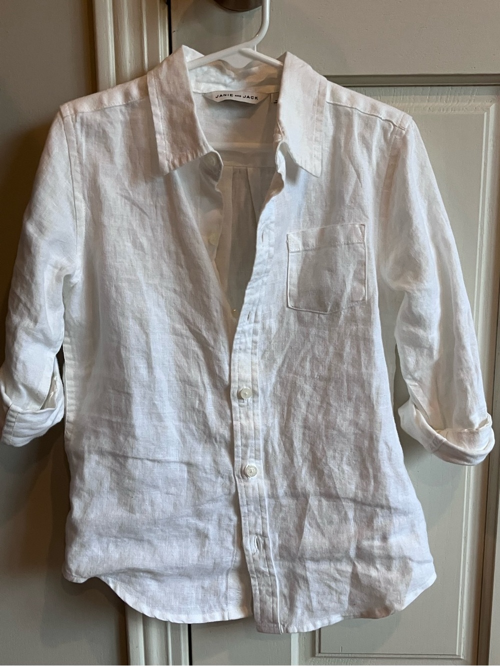 Janie and Jack White Linen Button-Down Shirt